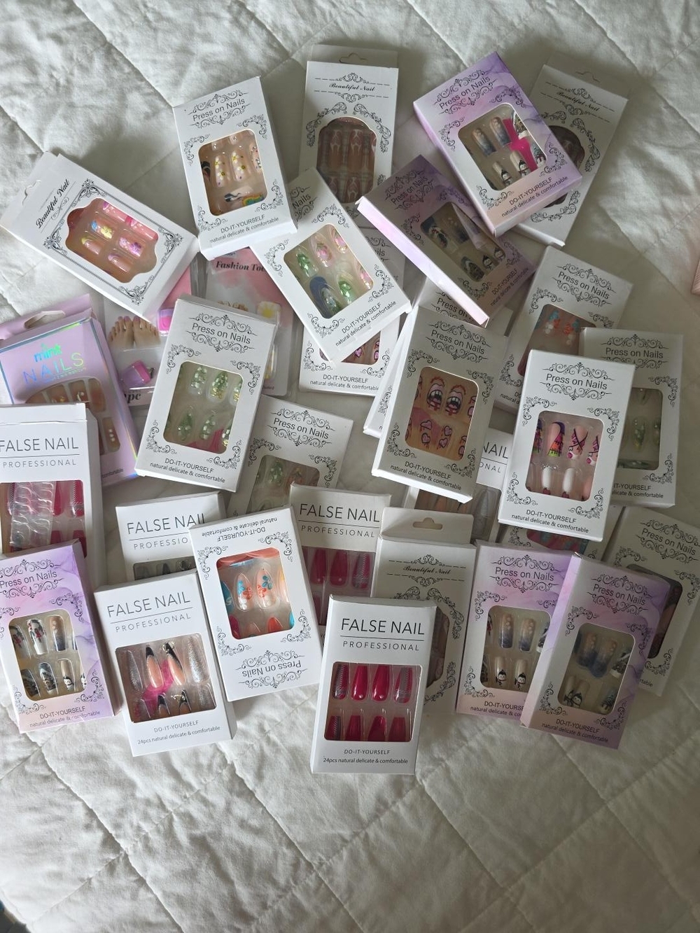 10-Pack Assorted Press-On/Glue-On Nail Bundle – NEW